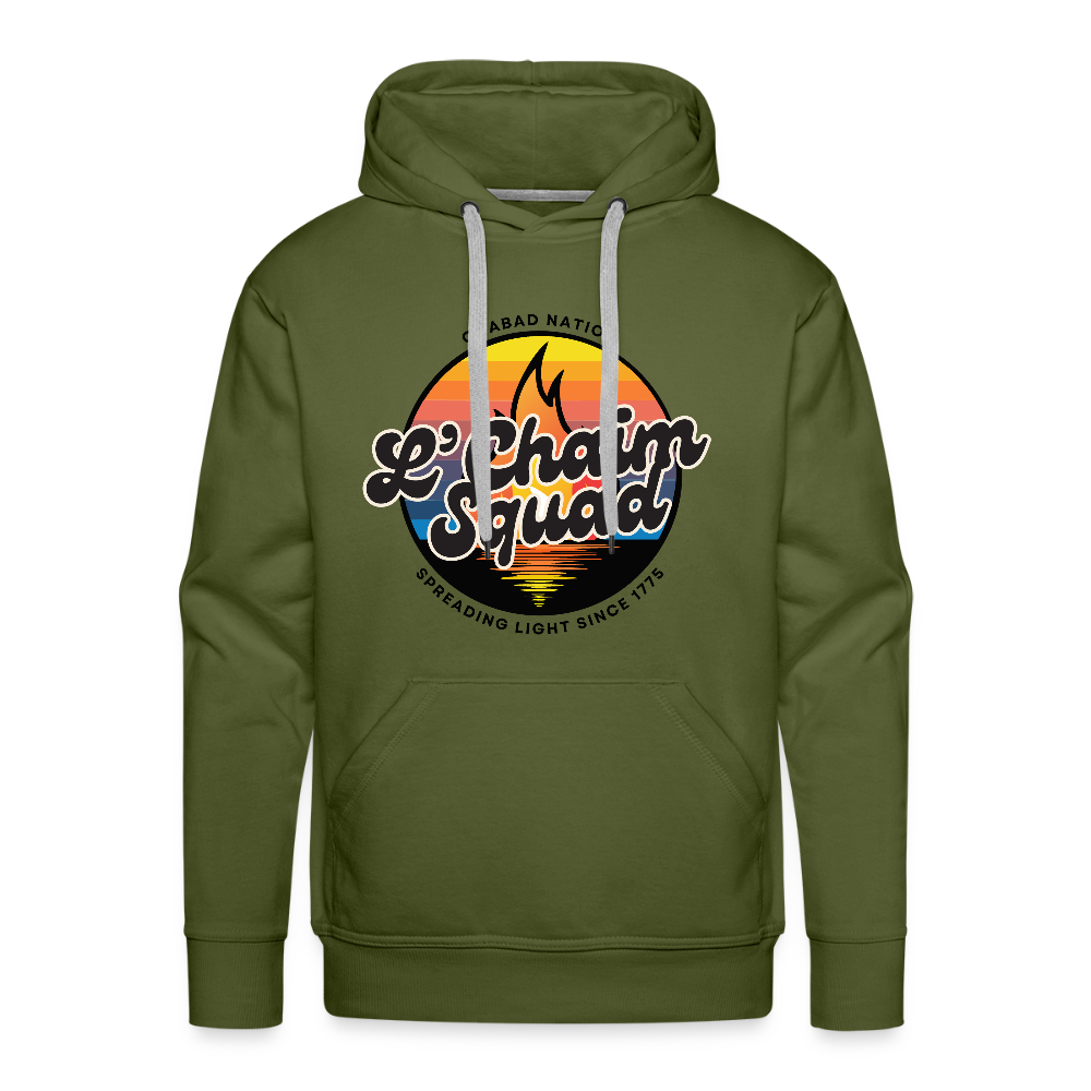 L’Chaim Squad – Spreading Light Men’s Premium Hoodie - olive green