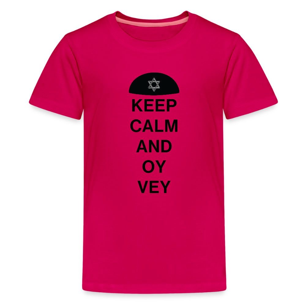 Keep Calm and Oy Vey Kids' Premium T-Shirt - dark pink