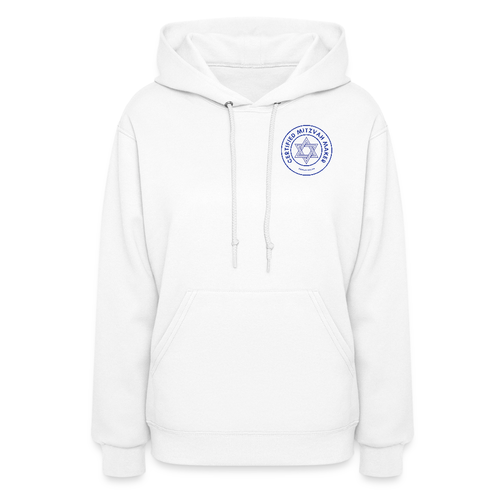 Certified Mitzvah Maker Badge Women's Hoodie - white