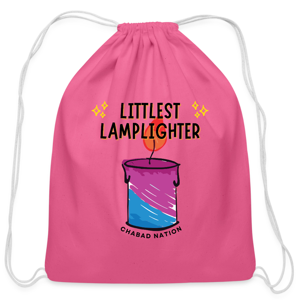 Littlest Lamplighter Cotton Drawstring Bag - pink