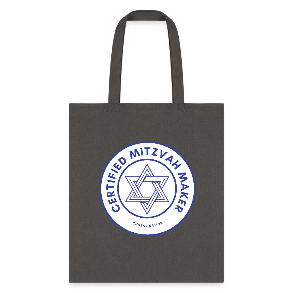 Certified Mitzvah Maker Tote Bag - charcoal