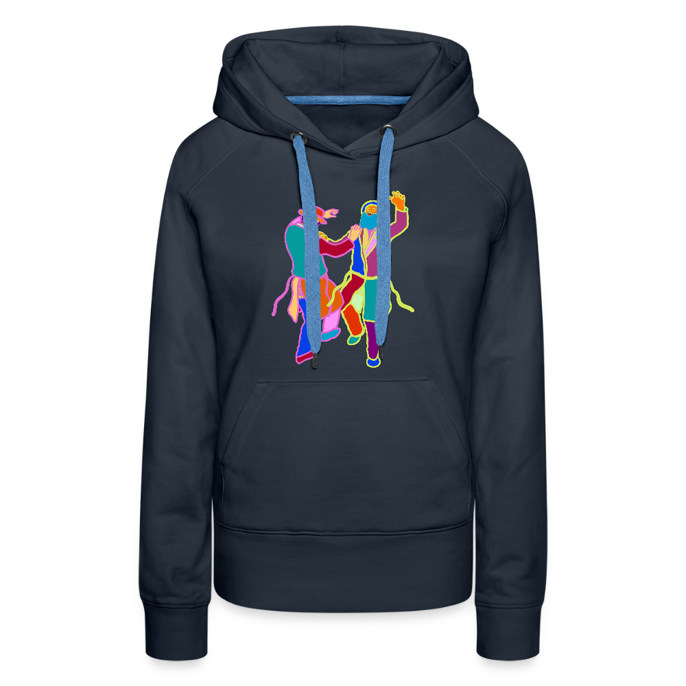 Colorful Dancing Rabbis Women’s Premium Hoodie - navy