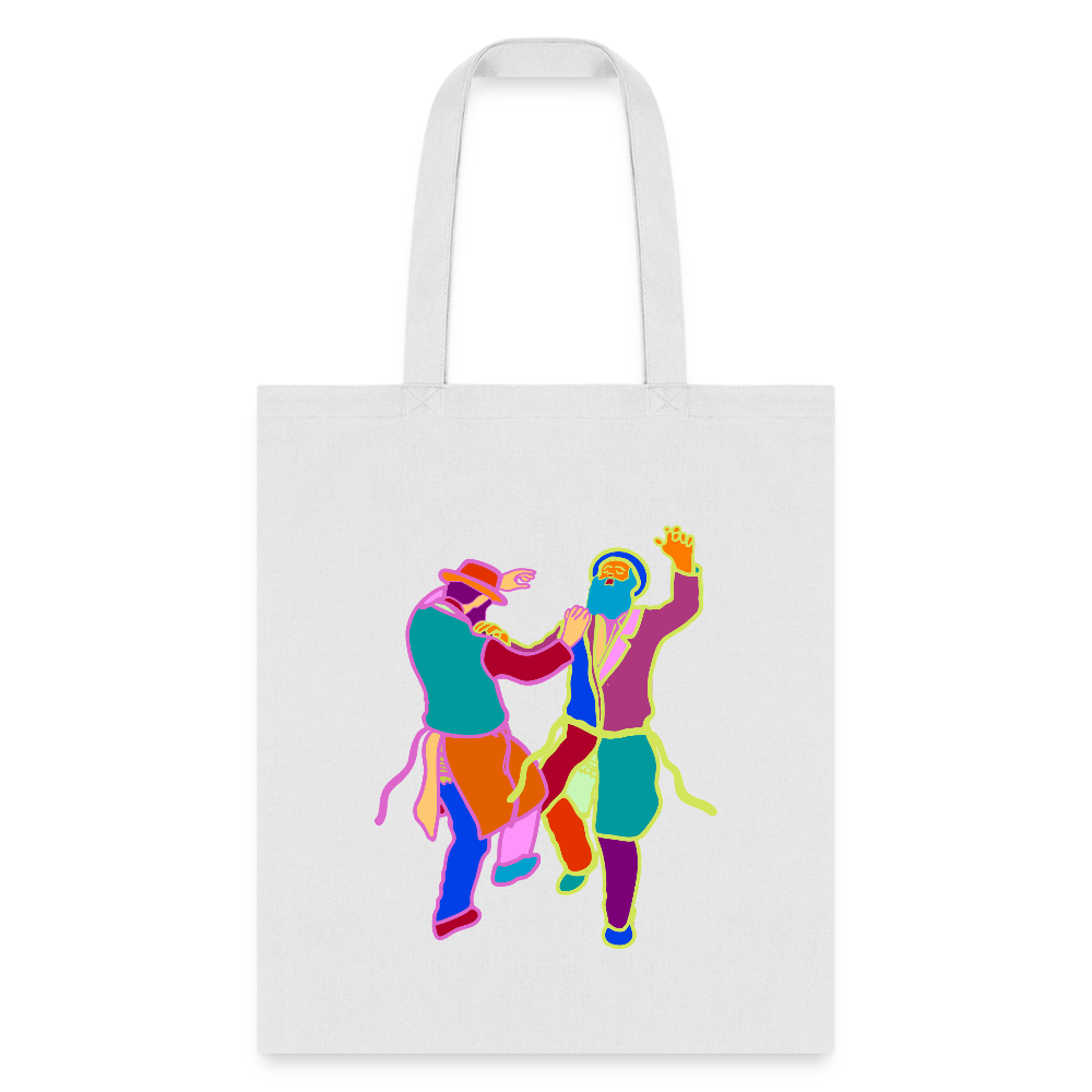 Colorful Dancing Rabbis Tote Bag - white