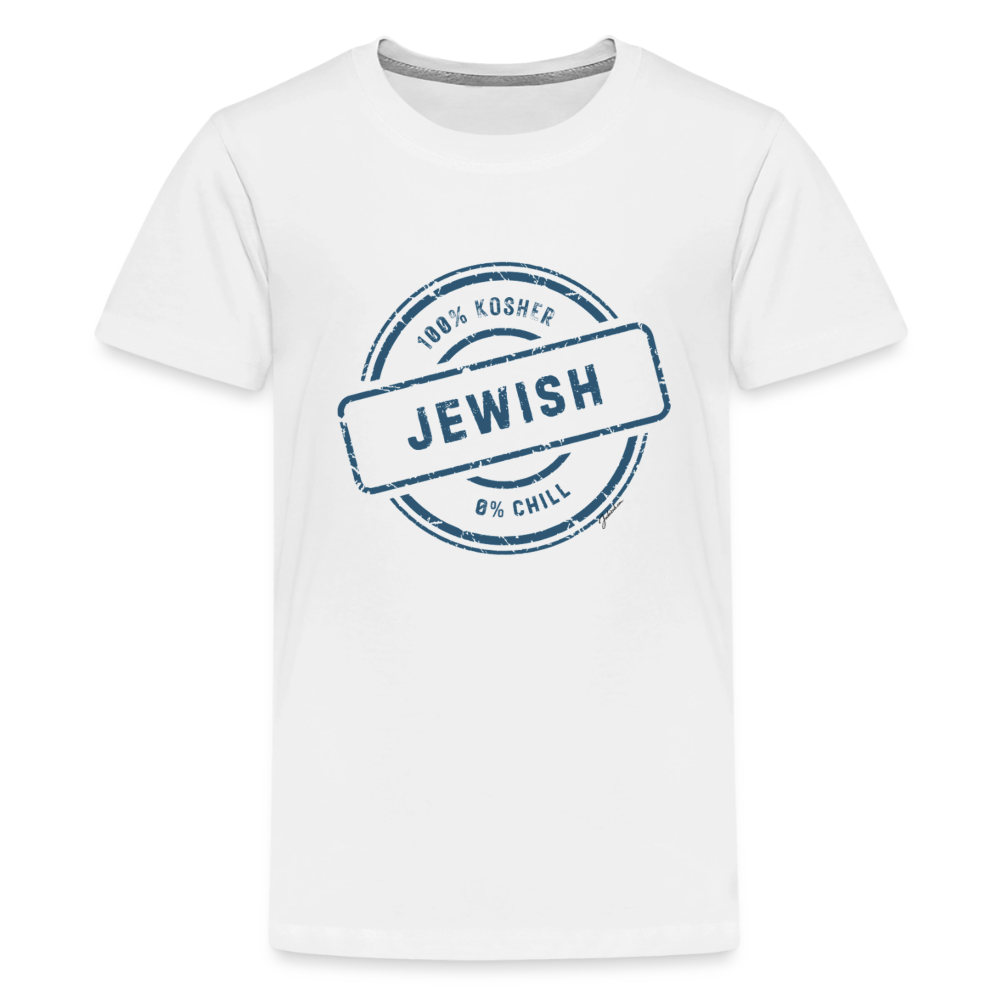 100% Jewish Kids' Premium T-Shirt - white