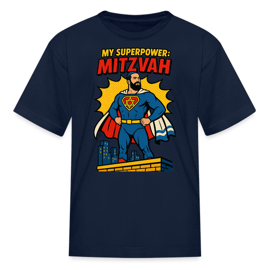 My Superpower: Mitzvah Kids' T-Shirt - navy