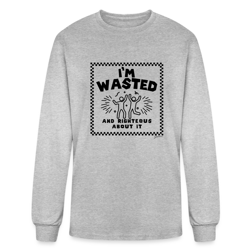 Wasted & Righteous Men's Long Sleeve T-Shirt - heather gray