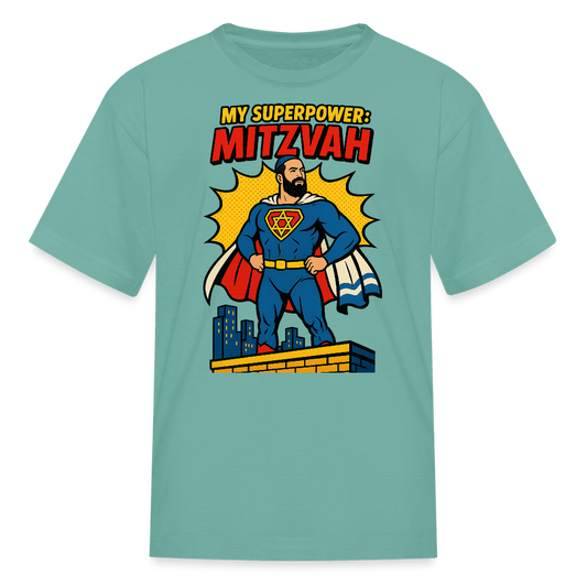 My Superpower: Mitzvah Kids' T-Shirt - aquatic