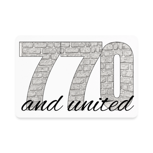770 And United Rectangle Magnet - white