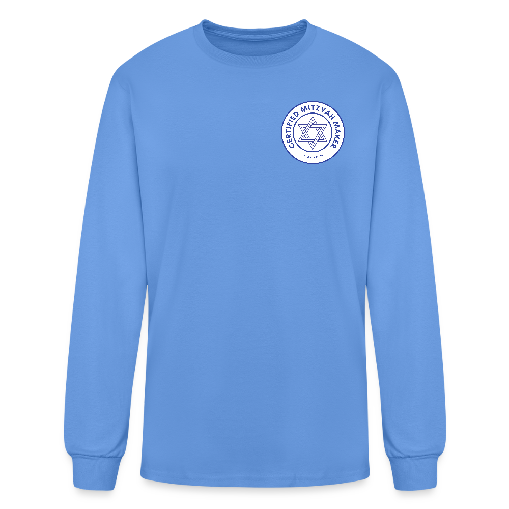 Certified Mitzvah Maker Badge Men's Long Sleeve T-Shirt - carolina blue