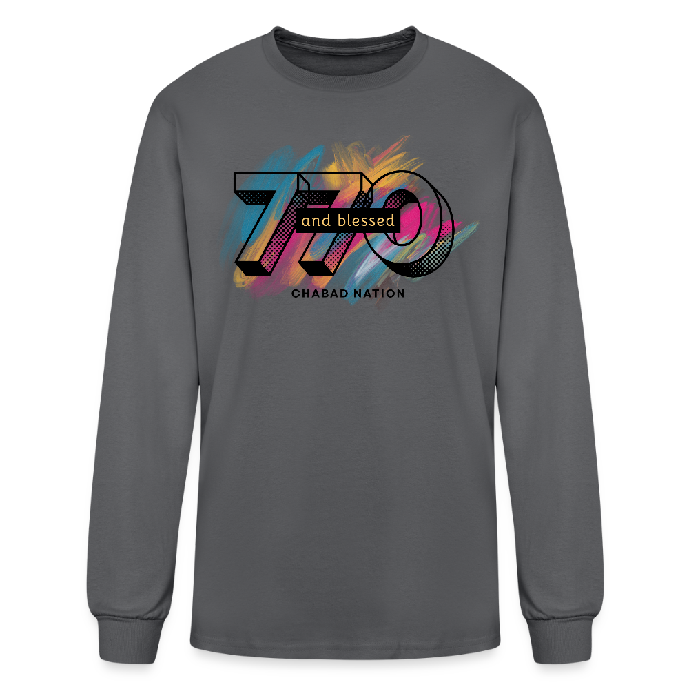 770 And Blessed Men's Long Sleeve T-Shirt - charcoal