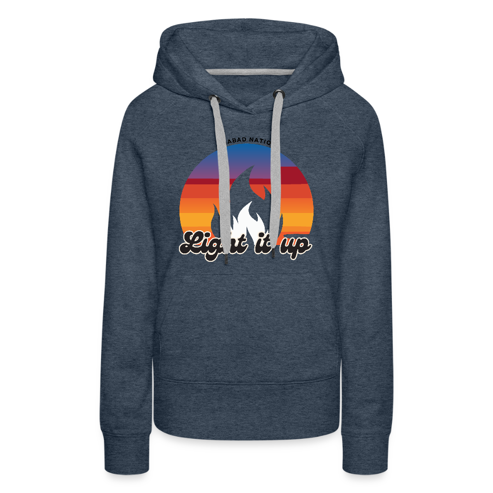 Light It Up Women’s Premium Hoodie - heather denim