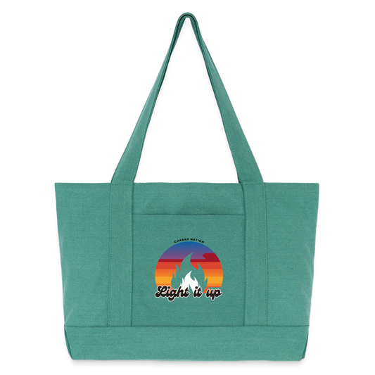 Light It Up Cotton Pigment Dyed Tote Bag - mermaid green
