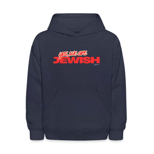 Yes, We're Jewish Kids' Hoodie - navy