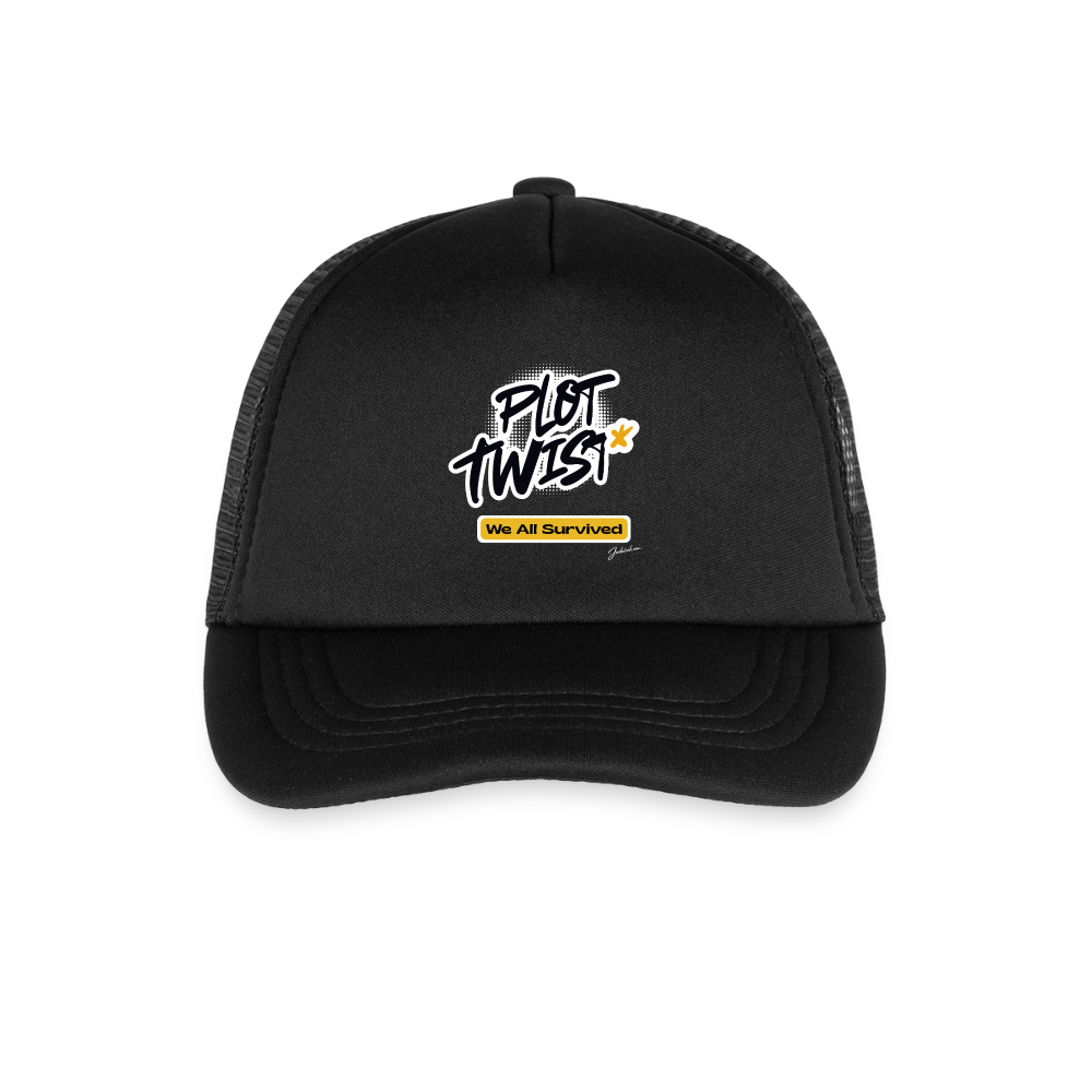 Plot Twist Kid's Trucker Cap - black