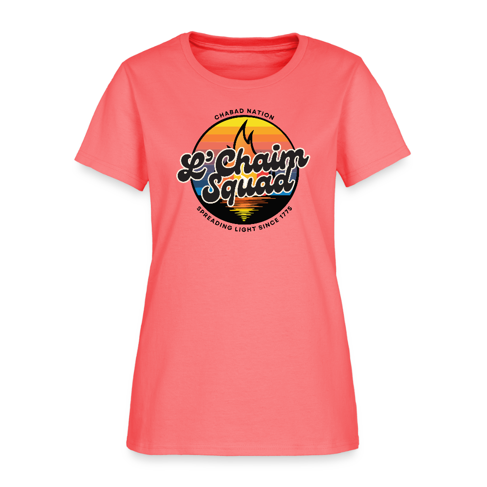 L’Chaim Squad – Spreading Light Women's T-Shirt - coral