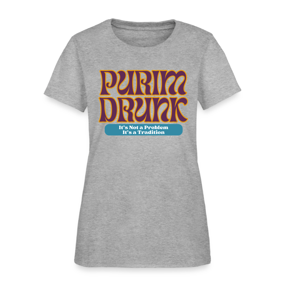 Purim Drunk Women's T-Shirt - heather gray