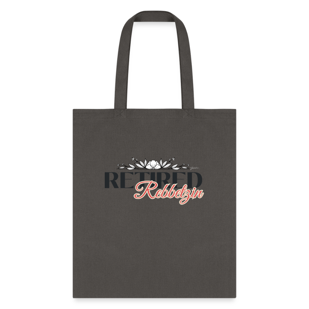 Retired Rabbetzin Tote Bag - charcoal