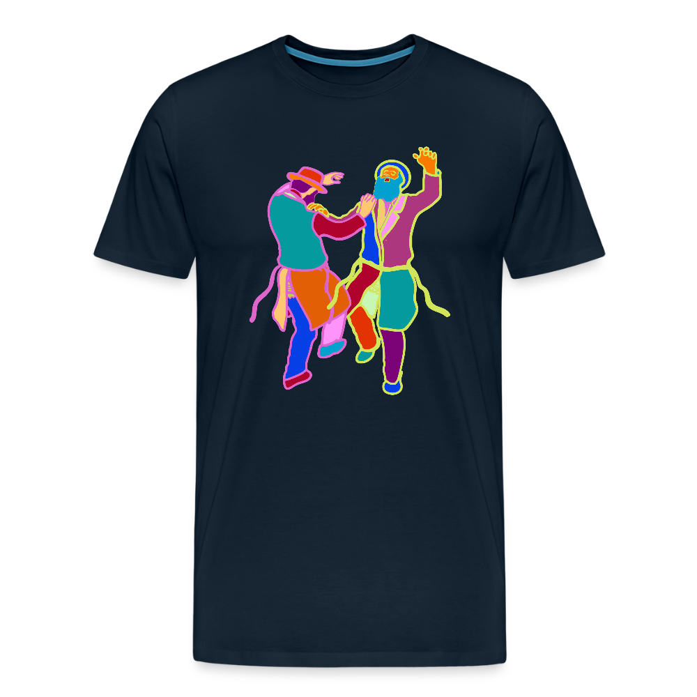 Colorful Dancing Rabbis Men's Premium T-Shirt - deep navy