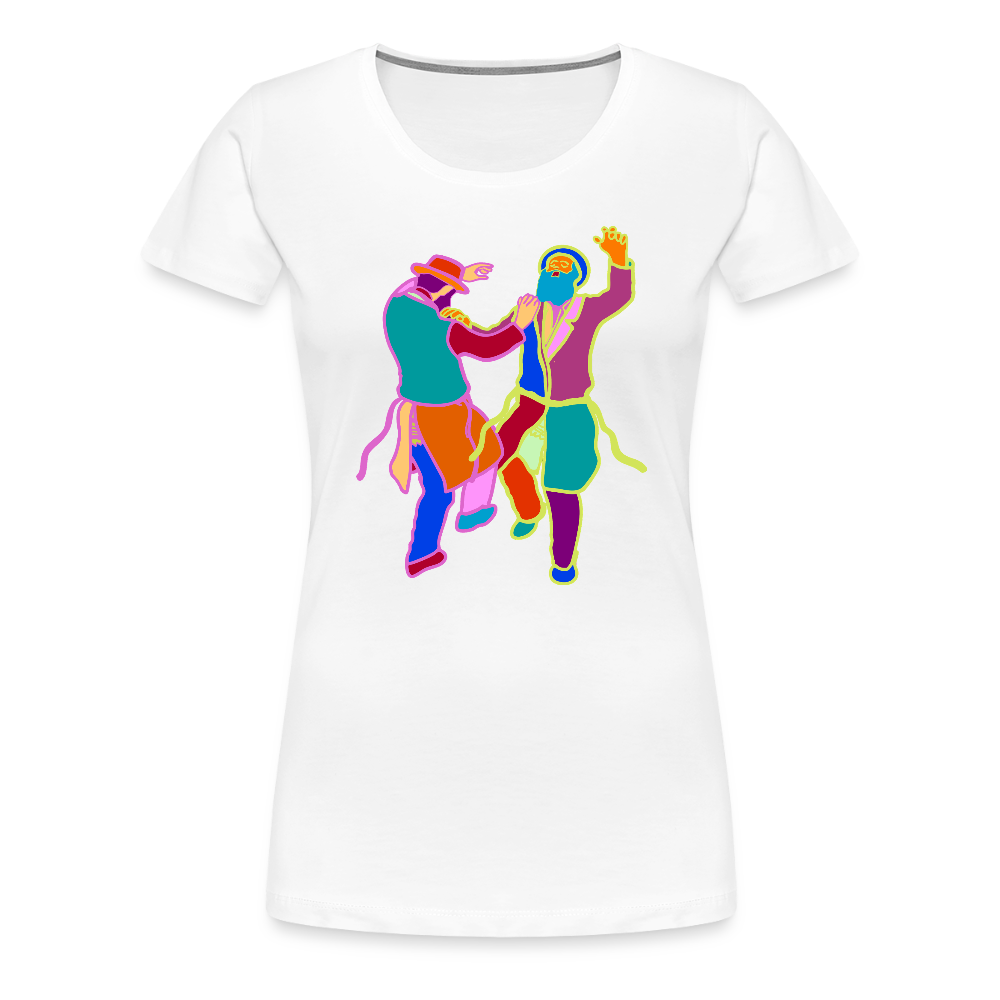 Colorful Dancing Rabbis Women’s Premium T-Shirt - white