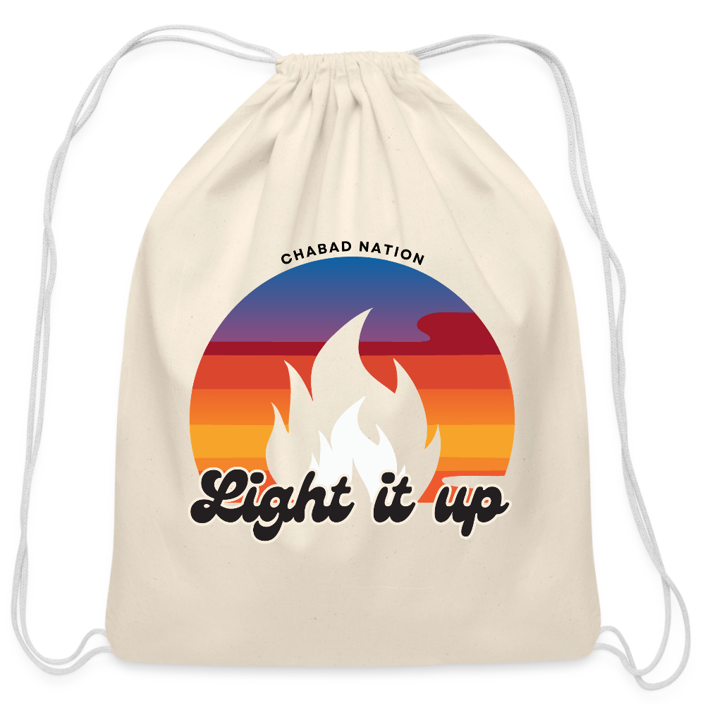 Light It Up Cotton Drawstring Bag - natural