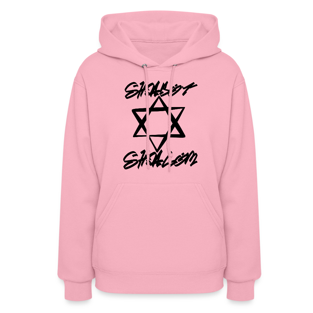 Shabbat Shalom Graffiti Star Women's Hoodie - classic pink
