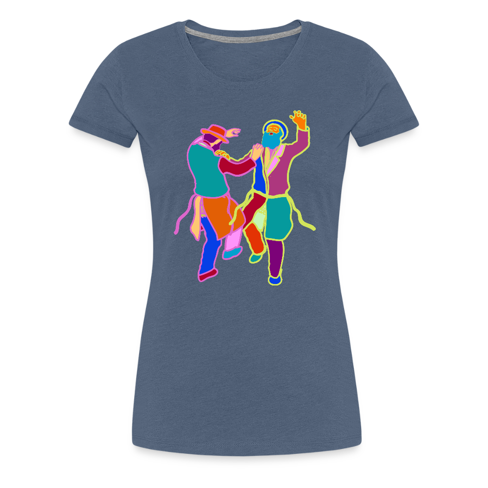 Colorful Dancing Rabbis Women’s Premium T-Shirt - heather blue