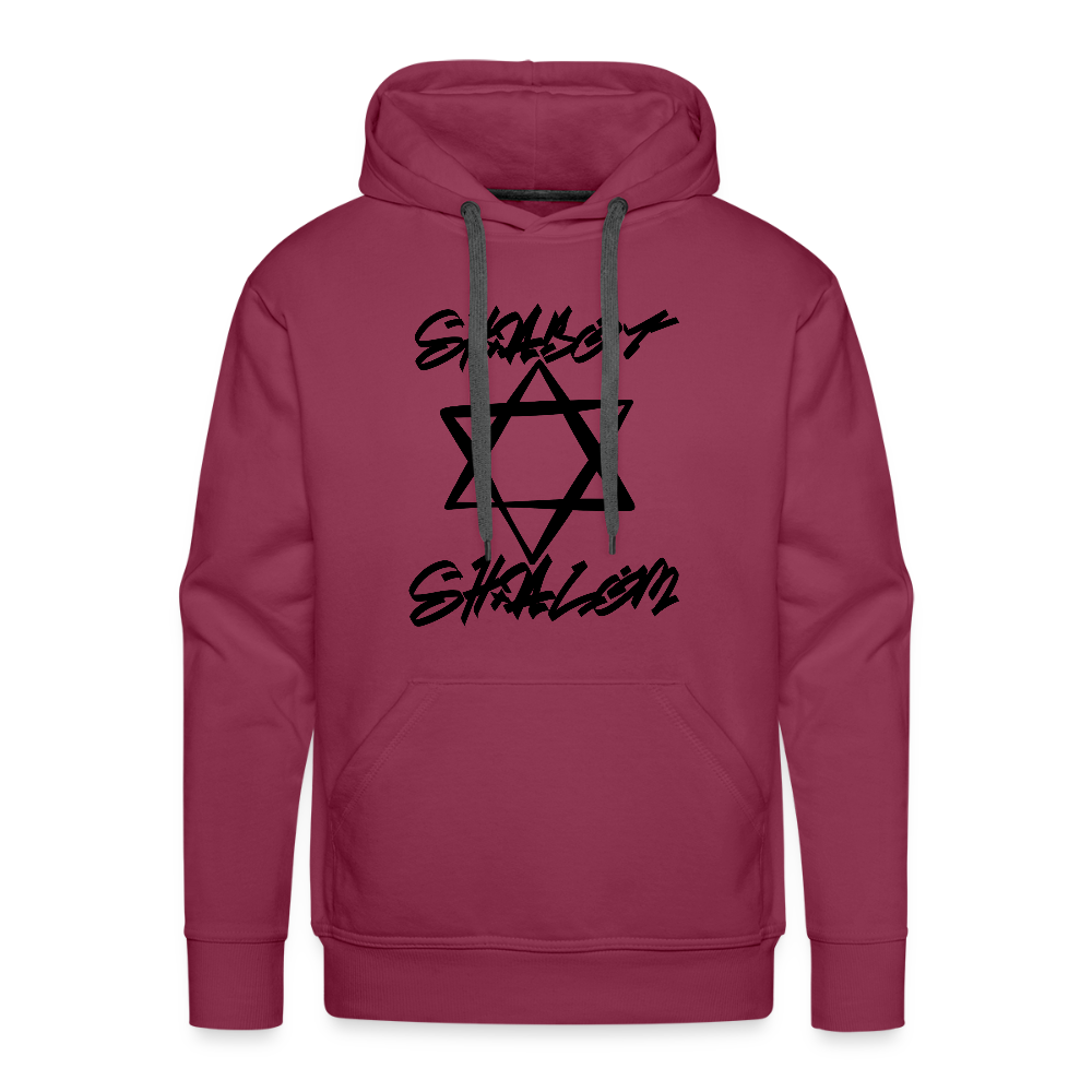 Shabbat Shalom Graffiti Star Men’s Premium Hoodie - burgundy