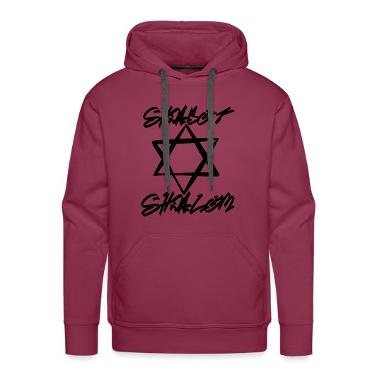 Shabbat Shalom Graffiti Star Men’s Premium Hoodie - burgundy