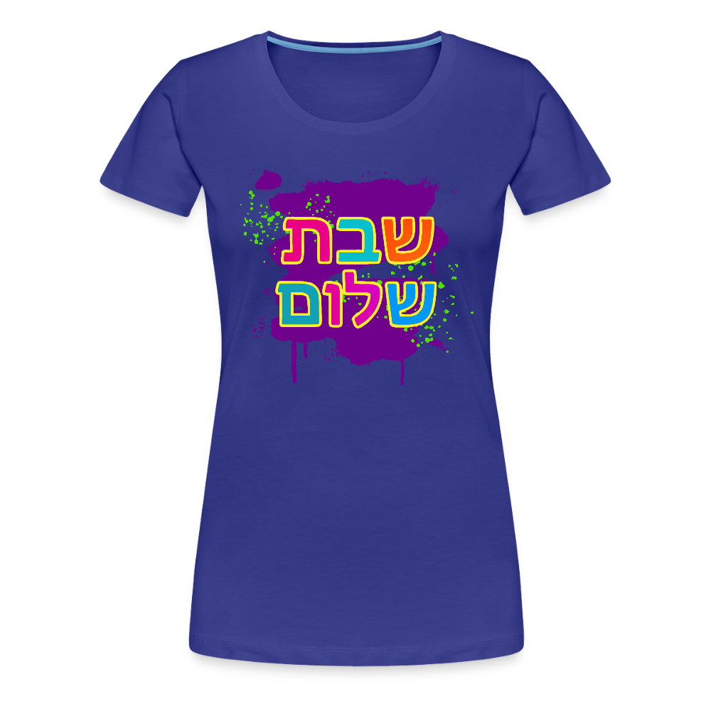 Shabbat Shalom Neon Pop Women’s Premium T-Shirt - royal blue