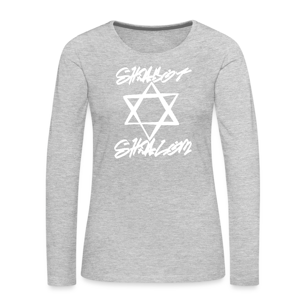 Shabbat Shalom Graffiti Light Star Women's Premium Long Sleeve T-Shirt - heather gray