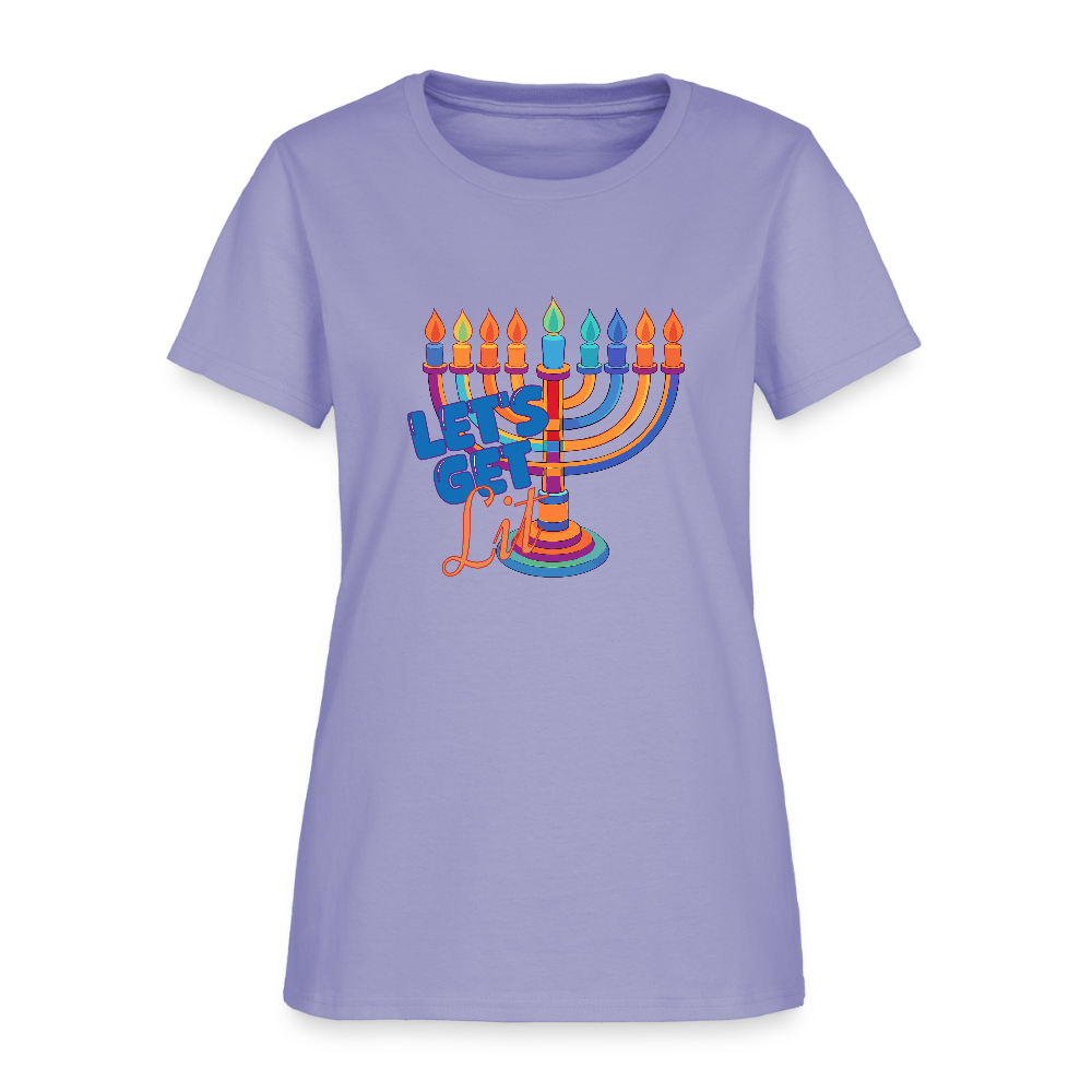 Let's Get Lit Menorah Women's T-Shirt - lavender