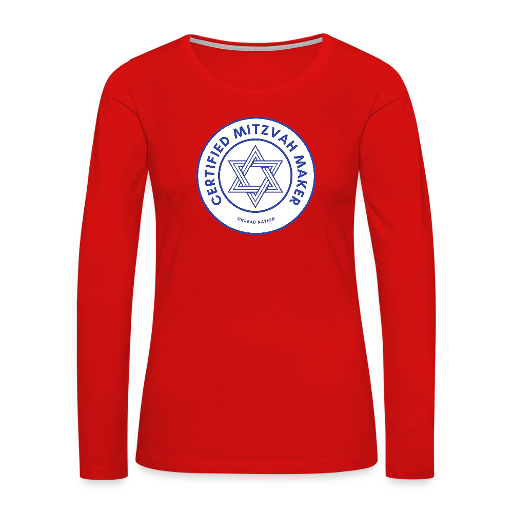 Certified Mitzvah Maker Women's Premium Long Sleeve T-Shirt - red