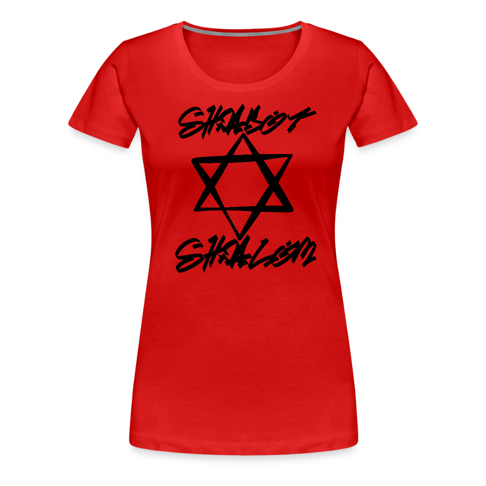 Shabbat Shalom Graffiti Star Women’s Premium T-Shirt - red