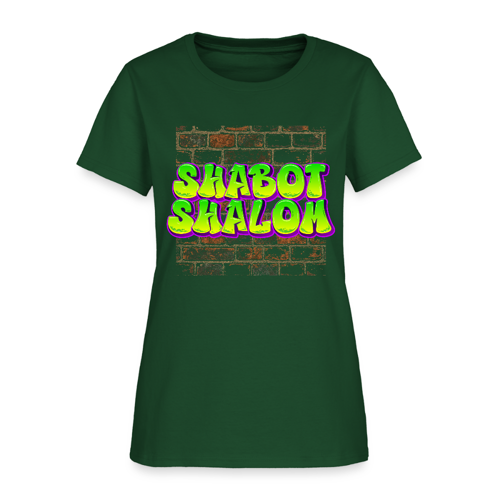 Shabot Shalom Brick 770 Graffiti Women's T-Shirt - forest green