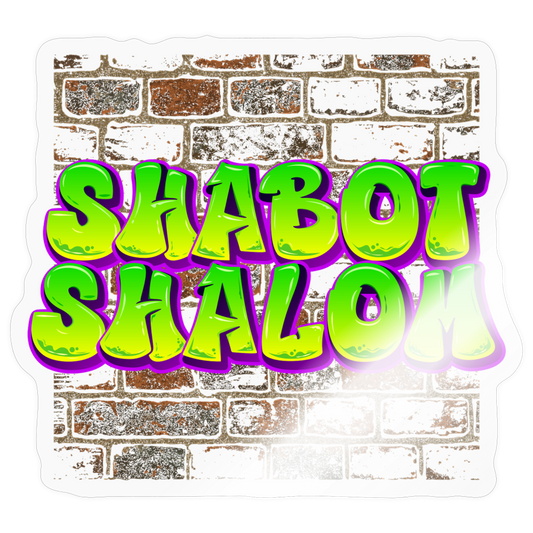 Shabot Shalom Brick 770 Graffiti Sticker - transparent glossy