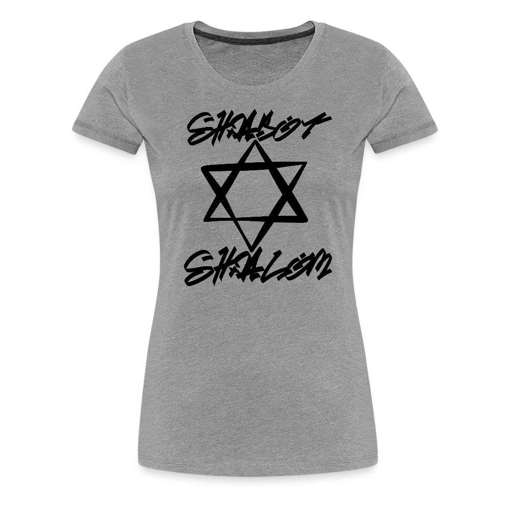 Shabbat Shalom Graffiti Star Women’s Premium T-Shirt - heather gray