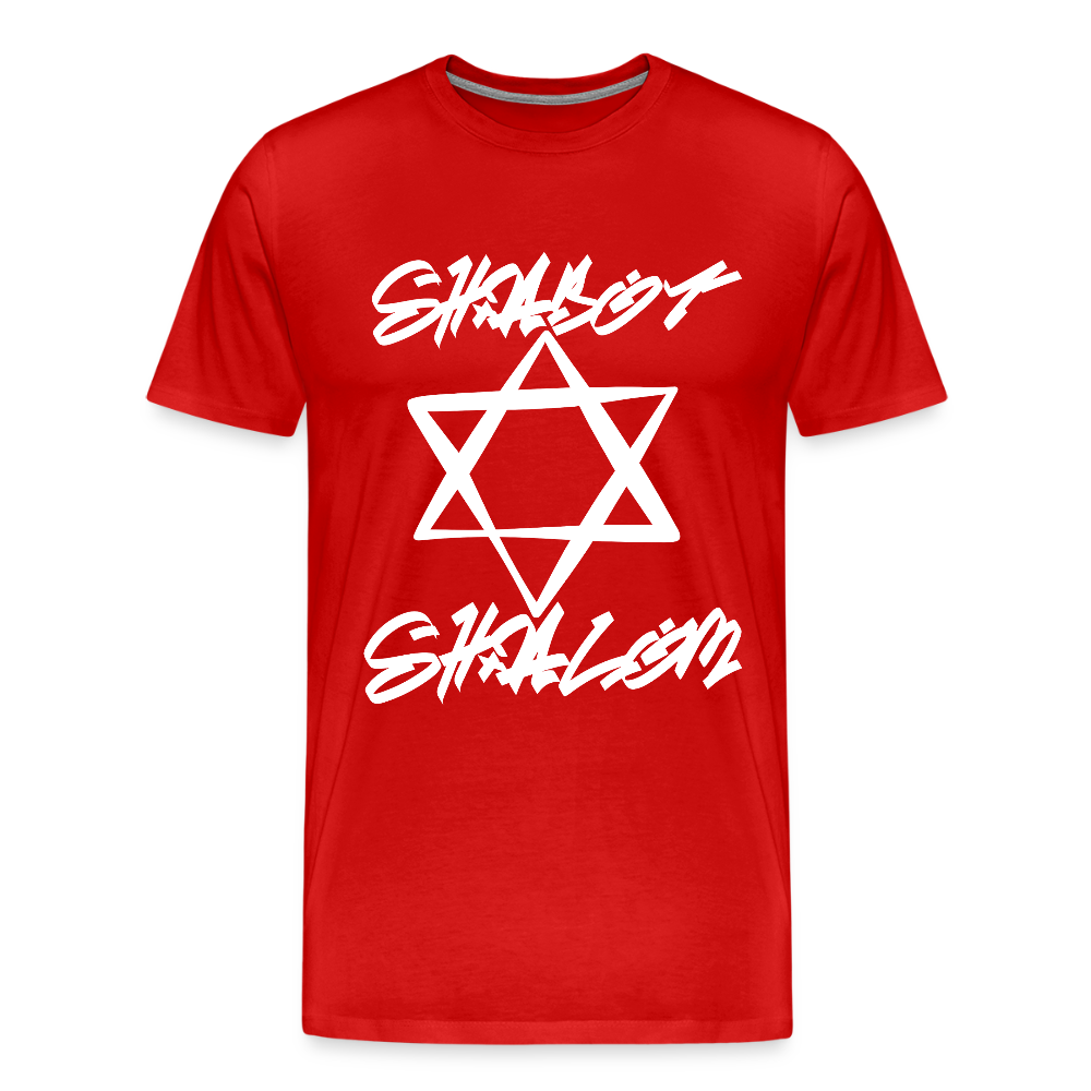 Shabbat Shalom Graffiti Light Star Men's Premium T-Shirt - red