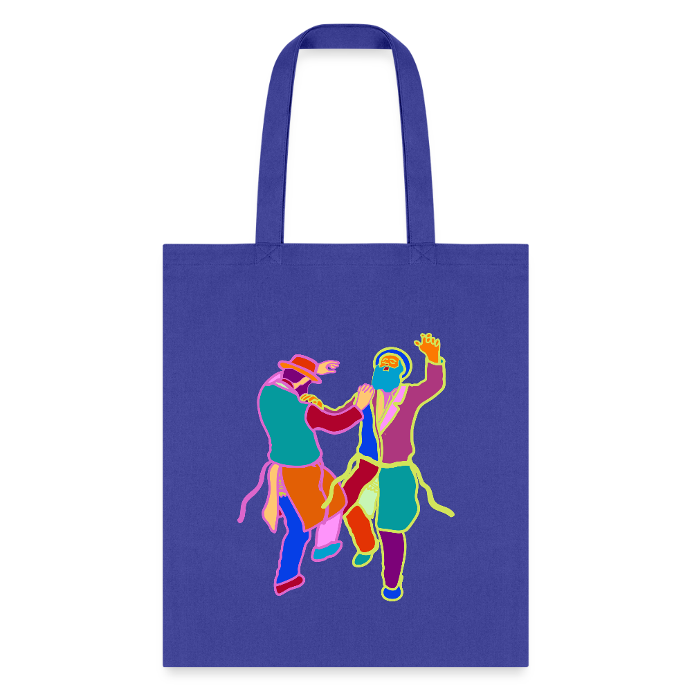 Colorful Dancing Rabbis Tote Bag - royal blue