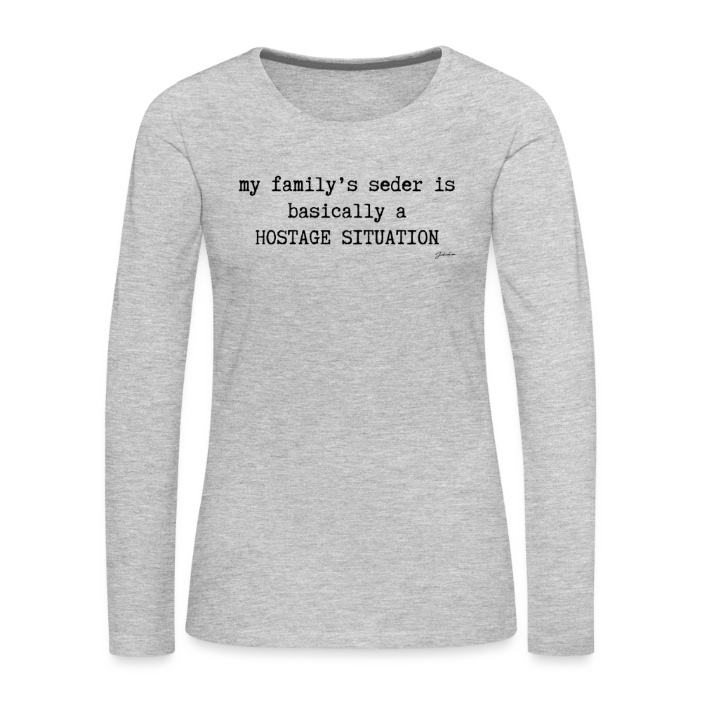 Seder Hostage Women's Premium Long Sleeve T-Shirt - heather gray