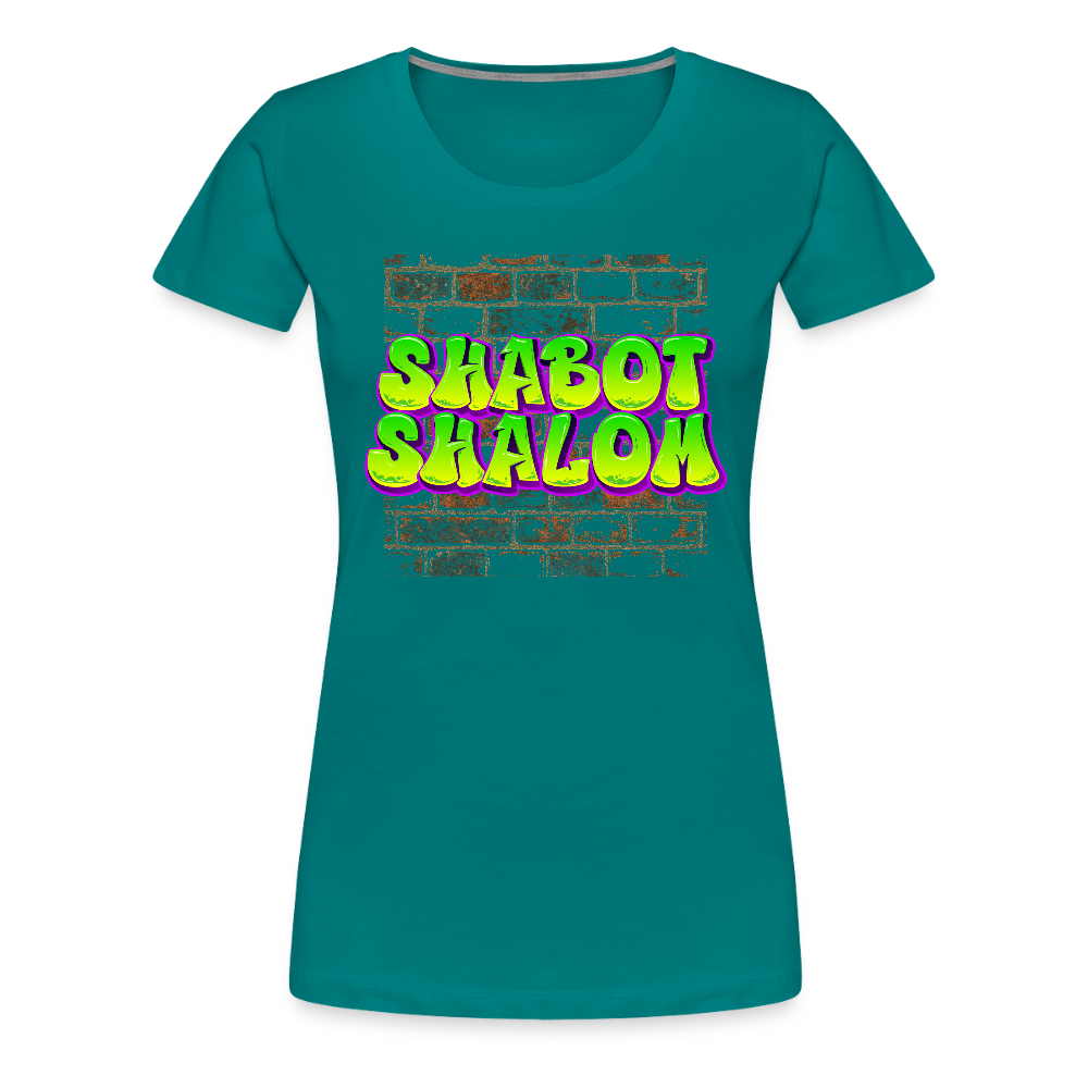 Shabot Shalom Brick 770 Graffiti Women’s Premium T-Shirt - teal
