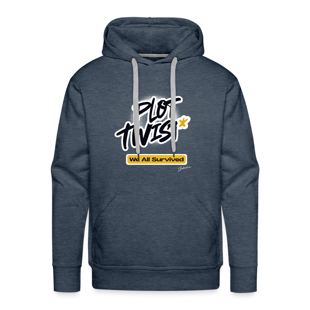Plot Twist Men’s Premium Hoodie - heather denim