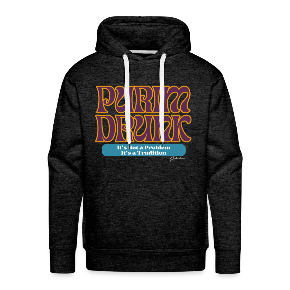 Purim Drunk Men’s Premium Hoodie - charcoal grey
