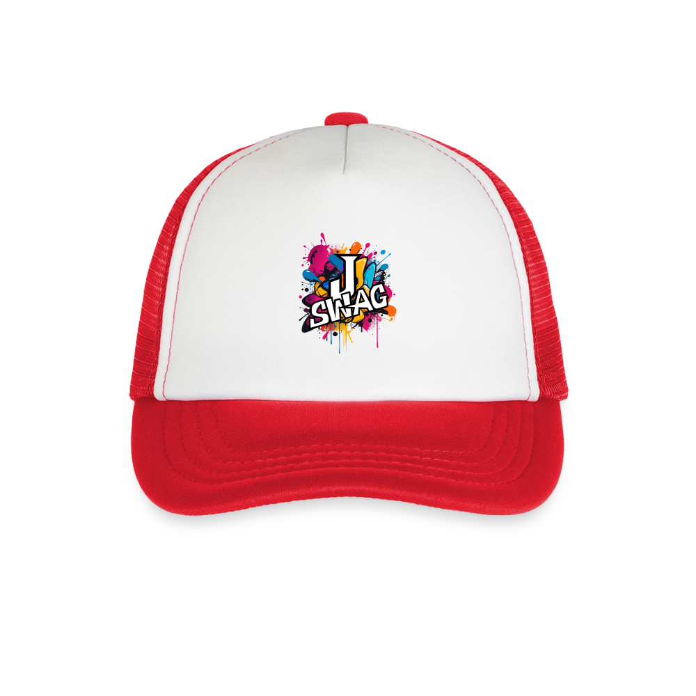 Jswag Logo Kid's Trucker Cap - white/red