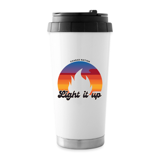Light It Up 16 oz Travel Mug - white
