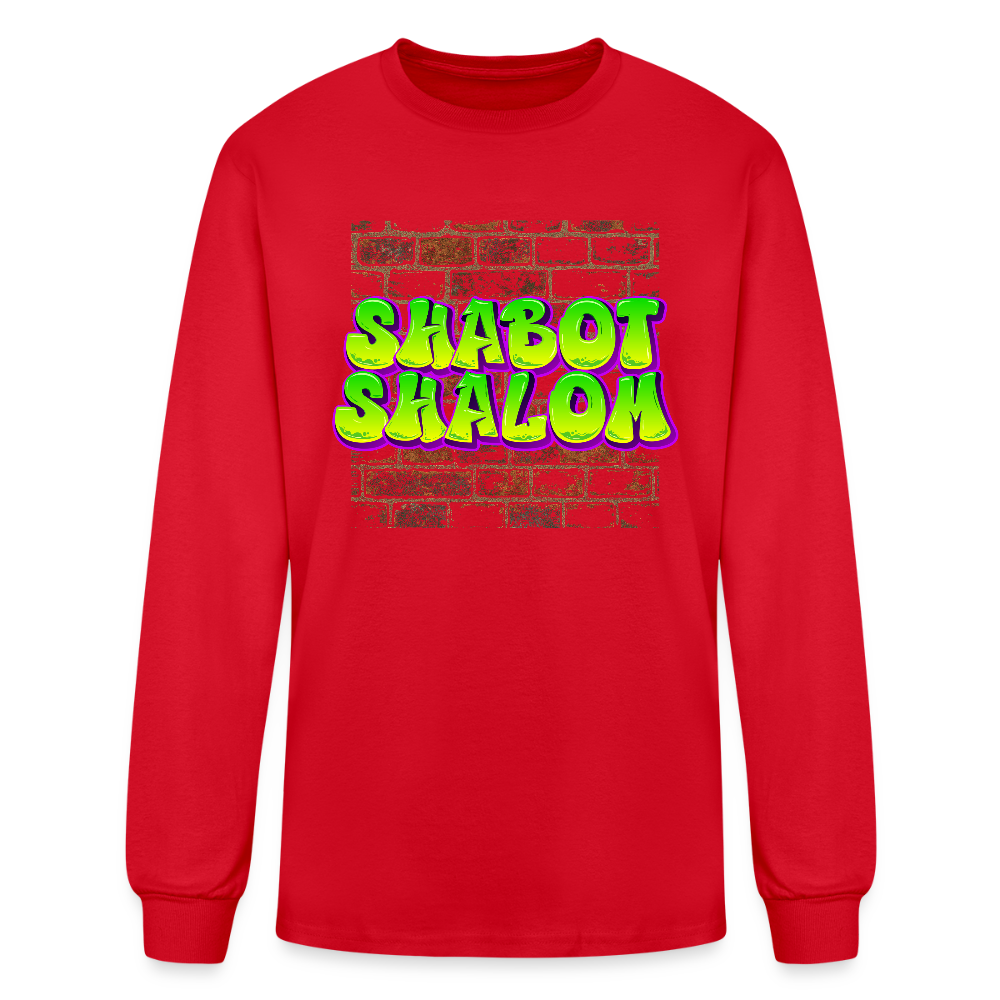 Shabot Shalom Brick 770 Graffiti Men's Long Sleeve T-Shirt - red