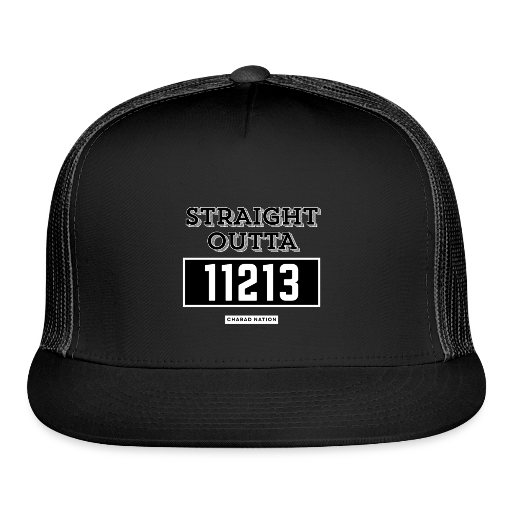 Straight Outta 11213 Trucker Hat - black/black