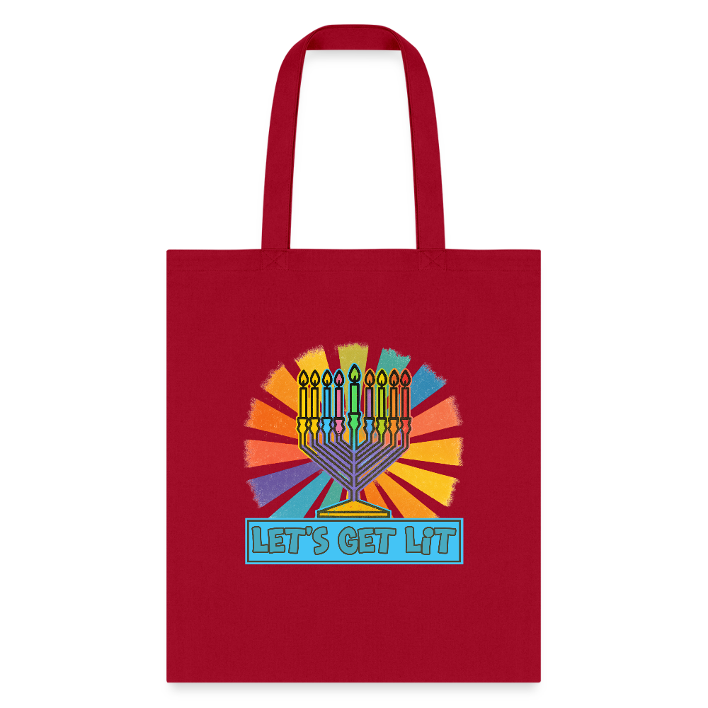 Radiant Retro Let's Get Lit Tote Bag - red