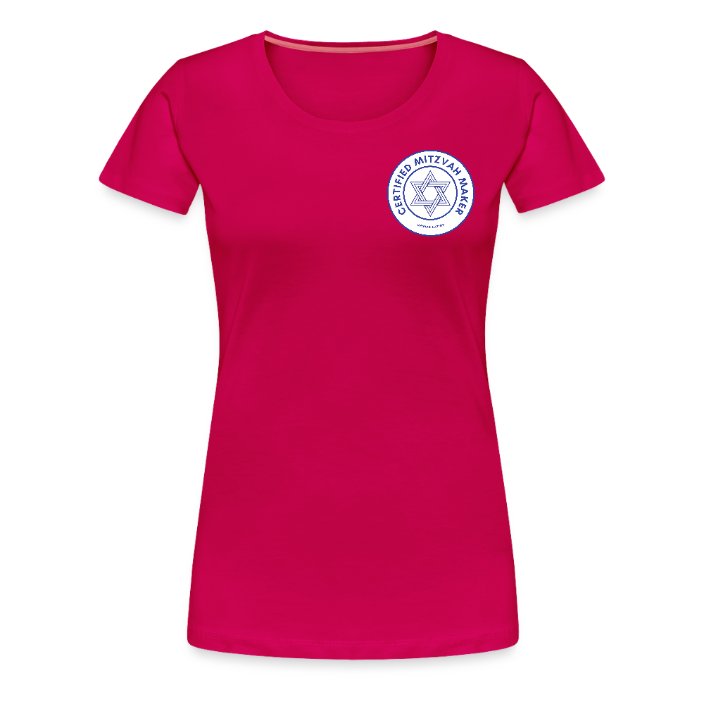 Certified Mitzvah Maker Badge Women’s Premium T-Shirt - dark pink