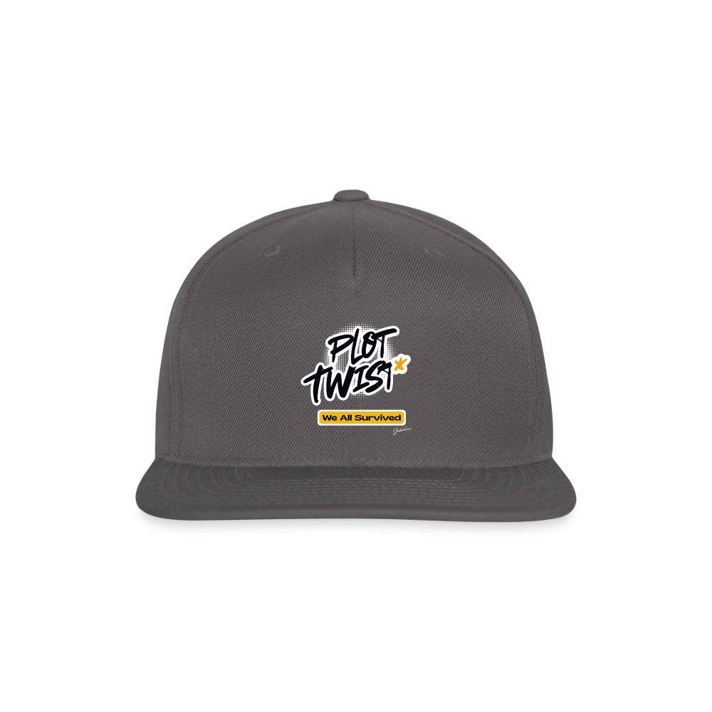 Plot Twist Snapback Baseball Cap - dark grey