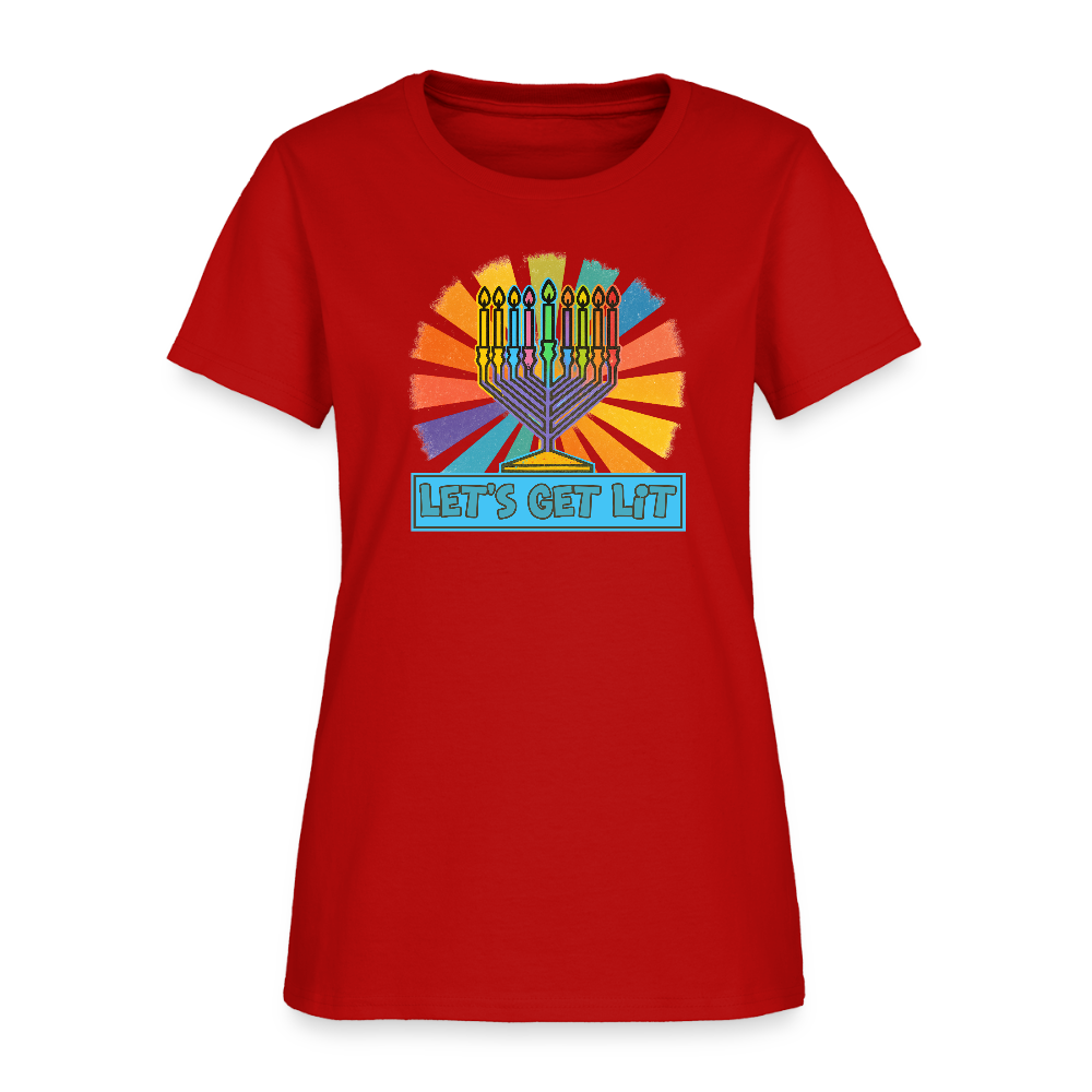 Radiant Retro Let's Get Lit Women's T-Shirt - red